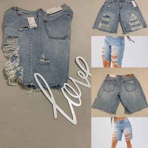 BDG Urban Outfitters  Baggy Bermuda Denim Distressed Shorts